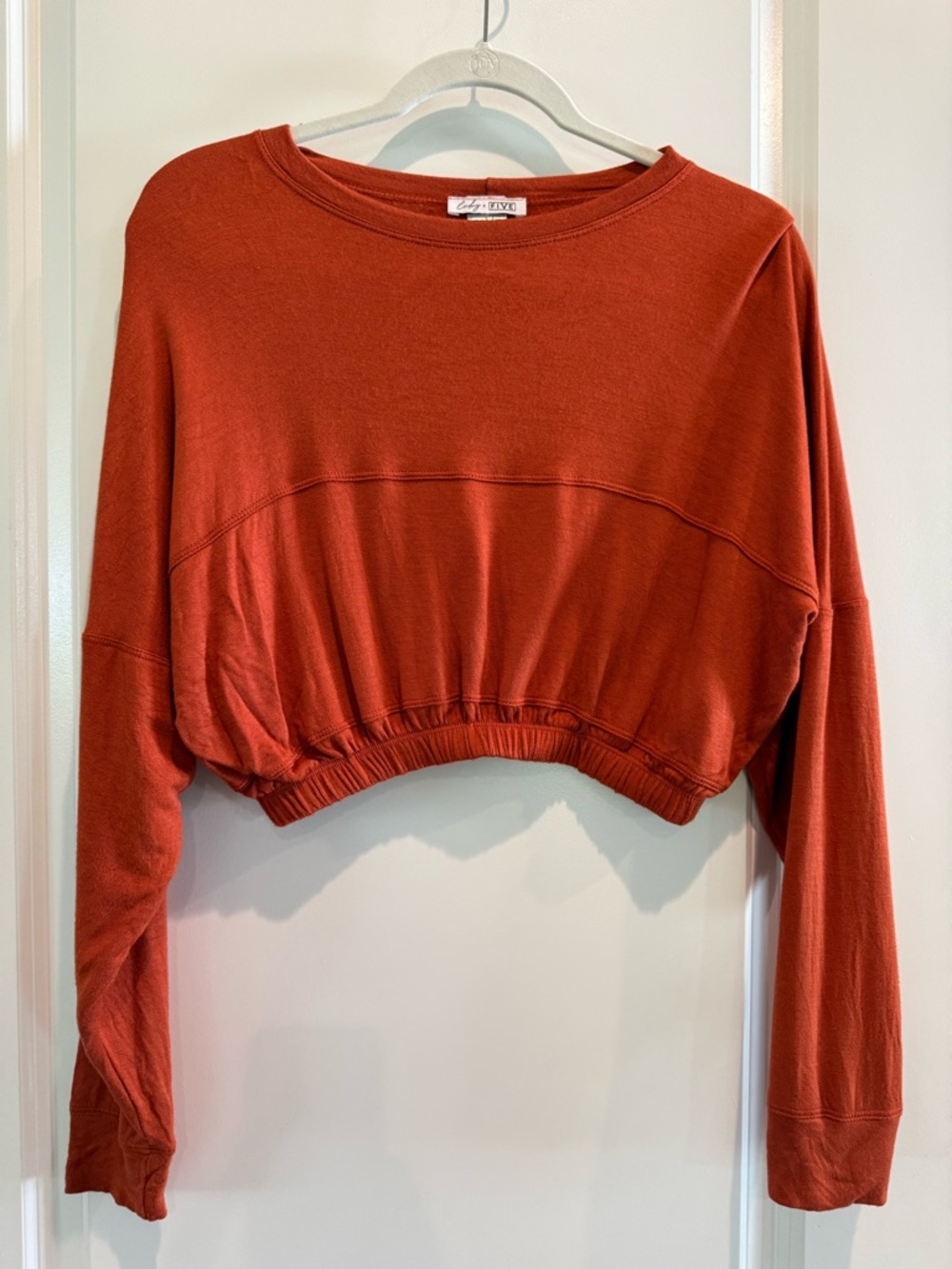 Five Dancewear Lindsay x Five Dare to Crop Top Saffron Orange Small Long Sleeve